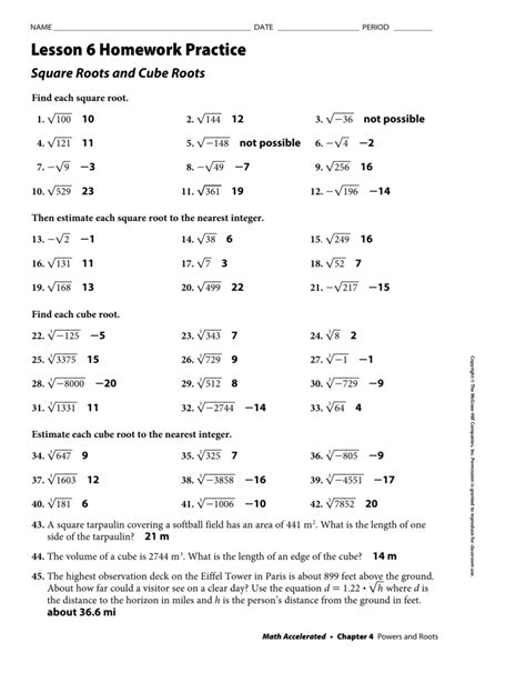 Additionally, it prepares students for assessments, quizzes, and examinations, as most instructors test their learners. . Lesson 6 homework 41 answer key